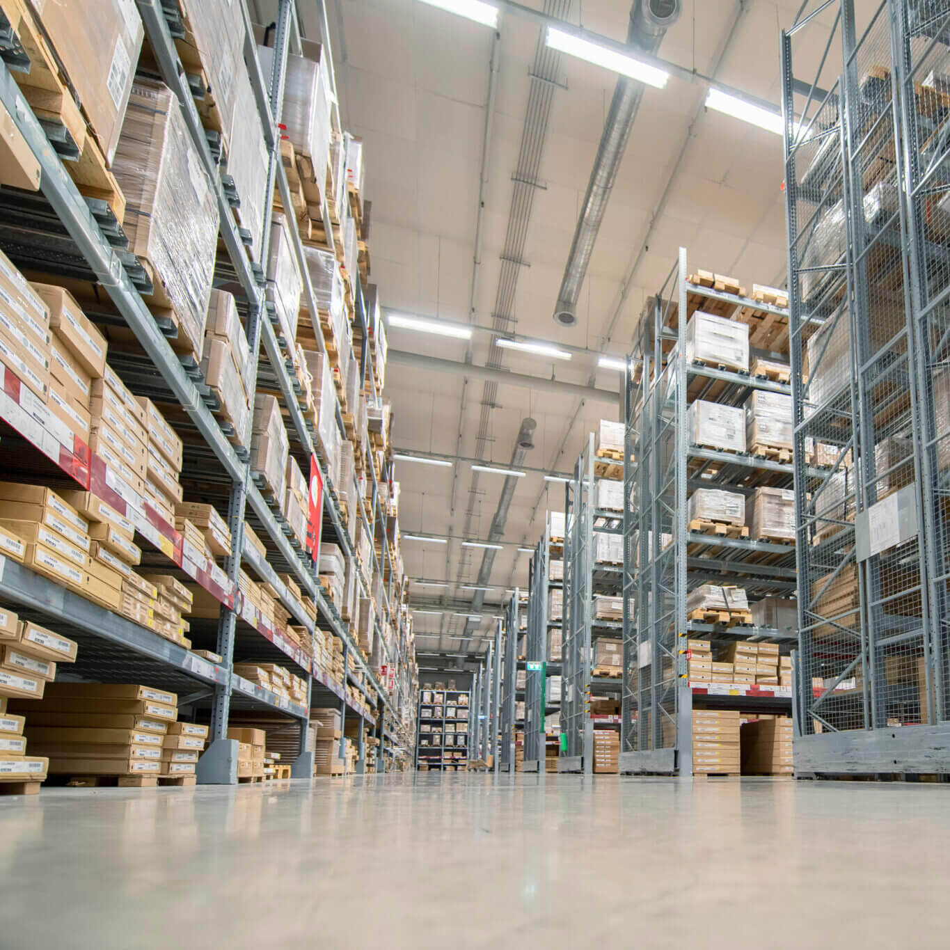 Huge Distribution Warehouse With High Shelves